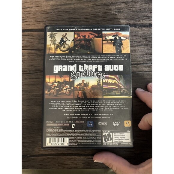 Grand Theft Auto San Andreas GTA PlayStation 2 PS2  With Map, No Manual TESTED - Picture 5 of 9
